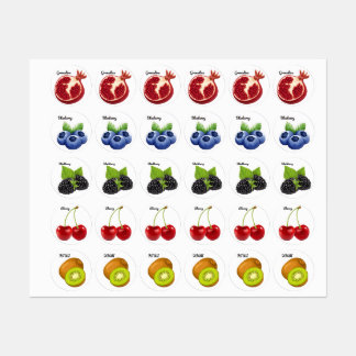 Schattigee Fruit Stickers Fun Design School Labels