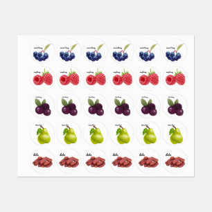 Schattigee Fruit Stickers Fun Design School Labels