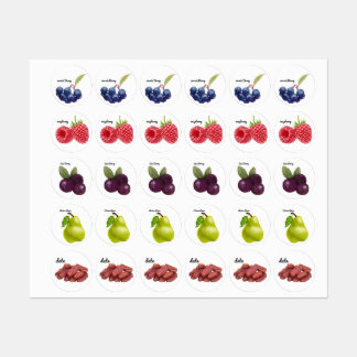Schattigee Fruit Stickers Fun Design School Labels