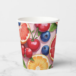 Schattigee Fruit Thema Papieren bekers