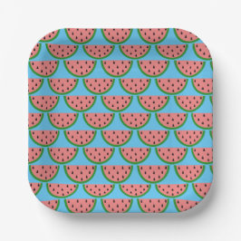 Schattigee Fruit Watermeloen Slice Patroon Papier  Papieren Bordje