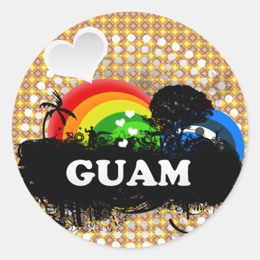 Schattigee fruitige Guam Ronde Sticker (Voorkant)