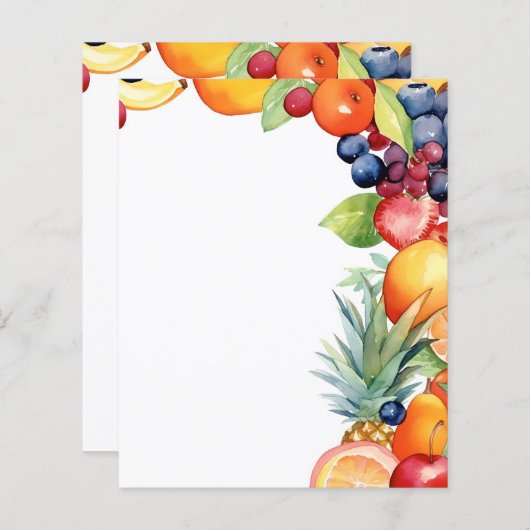 Schattigee fruitliefhebbers verkopers briefpapier (Voorkant / Achterkant)