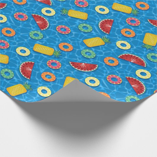 Schattigee Fruitpool Floats Cadeaupapier (Hoek)