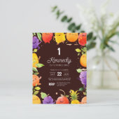 Schattigee fruitverjaardagsuitnodiging briefkaart (Staand voorkant)