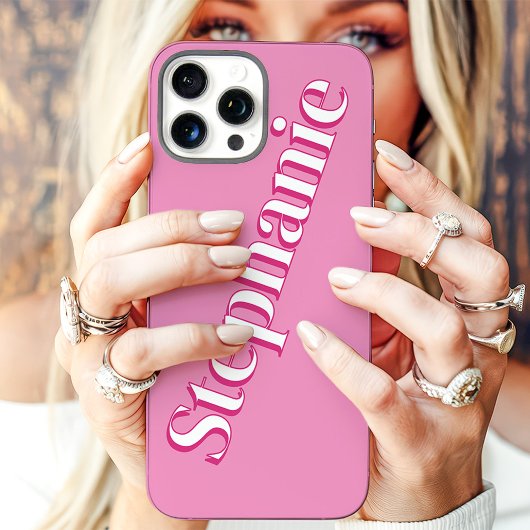 Schattigee Fuchsia Roze Minimalistische Aangepaste Case-Mate iPhone Case