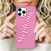 Schattigee Fuchsia Roze Minimalistische Aangepaste Case-Mate iPhone Case
