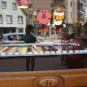 Schattigee Fun Coffee and Donuts Shop Advertentie Raamsticker