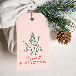 Schattigee Fun Doodles Kerstvakantie Cadeaulabel