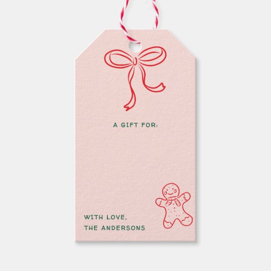 Schattigee Fun Doodles Kerstvakantie Cadeaulabel (Voorkant)