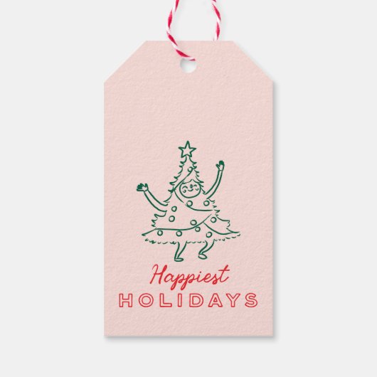 Schattigee Fun Doodles Kerstvakantie Cadeaulabel (Achterkant)