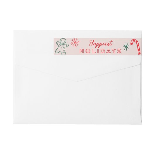Schattigee Fun Doodles Kerstvakantie Retouradres (Achterkant)