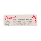 Schattigee Fun Doodles Kerstvakantie Retouradres Etiket (Voorkant)