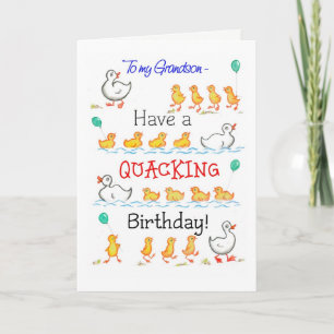 Schattigee Fun Ducklings Quacking Verjaardag, voor Kaart