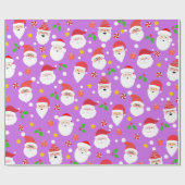 Schattigee Fun Feestelijke Kerstman Kerst Cadeaupapier (Vlak)