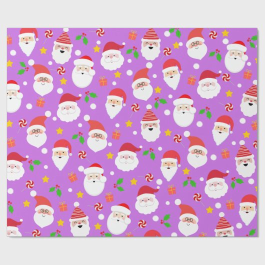 Schattigee Fun Feestelijke Kerstman Kerst Cadeaupapier (Vlak)