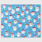 Schattigee Fun Feestelijke Kerstman Kerst Cadeaupapier (Vlak)