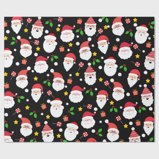 Schattigee Fun Feestelijke Kerstman Kerst Cadeaupapier (Vlak)