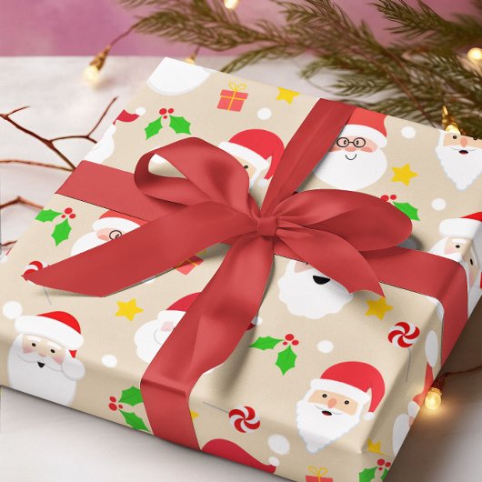 Schattigee Fun Feestelijke Kerstman Kerst Cadeaupapier