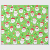 Schattigee Fun Feestelijke Kerstman Kerst Cadeaupapier (Vlak)