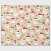 Schattigee Fun Feestelijke Kerstman Kerst Cadeaupapier (Vlak)