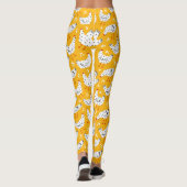 Schattigee Fun  Geel en Zwarte Kippenhoen Leggings (Achterkant)