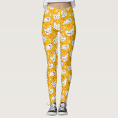 Schattigee Fun  Geel en Zwarte Kippenhoen Leggings (Voorkant)