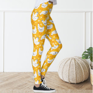 Schattigee Fun  Geel en Zwarte Kippenhoen Leggings