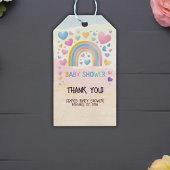 Schattigee Fun Hearts en Rainbow Baby shower Cadeaulabel