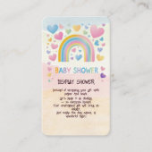 Schattigee Fun Hearts en Rainbow Baby shower Informatiekaartje (Voorkant)