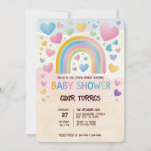 Schattigee Fun Hearts en Rainbow Baby shower Kaart (Voorkant)