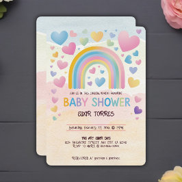 Schattigee Fun Hearts en Rainbow Baby shower Kaart
