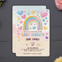 Schattigee Fun Hearts en Rainbow Baby shower