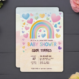Schattigee Fun Hearts en Rainbow Baby shower Kaart