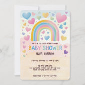 Schattigee Fun Hearts en Rainbow Baby shower Kaart (Voorkant)