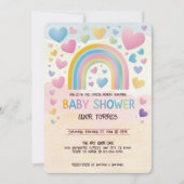 Schattigee Fun Hearts en Rainbow Baby shower Kaart (Voorkant)