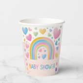 Schattigee Fun Hearts en Rainbow Baby shower Papieren Bekers (Achterkant)