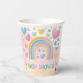 Schattigee Fun Hearts en Rainbow Baby shower Papieren Bekers (Voorkant)