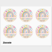 Schattigee Fun Hearts en Rainbow Baby shower Ronde Sticker (Vel)