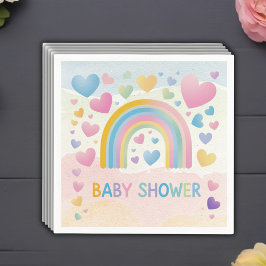 Schattigee Fun Hearts en Rainbow Baby shower Servet
