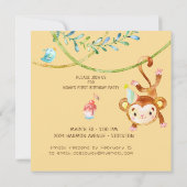 Schattigee Fun Monkey Eerste Verjaardag Kaart (Achterkant)