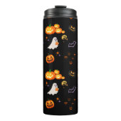 Schattigee Fun Pumpkin Ghost Witch Halloween Party Thermosbeker (Voorkant)