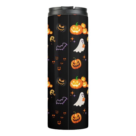 Schattigee Fun Pumpkin Ghost Witch Halloween Party Thermosbeker (Achterkant)