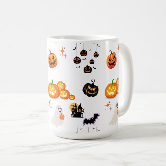 Schattigee Fun Pumpkin Witch Halloween Party Koffiemok (Voorkant rechts)