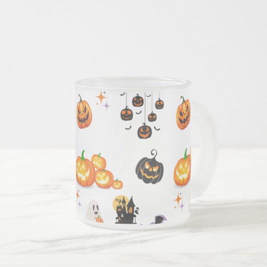 Schattigee Fun Pumpkin Witch Halloween Party Matglas Koffiemok (Voorkant rechts)