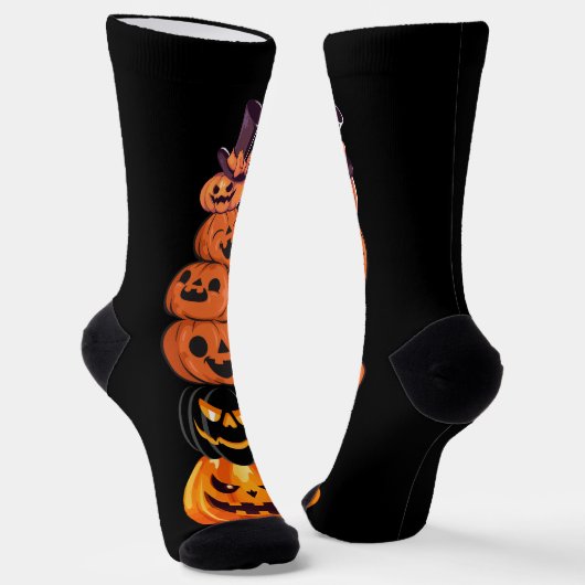 Schattigee Fun Pumpkin Witch Halloween Party Sokken (Gebogen)