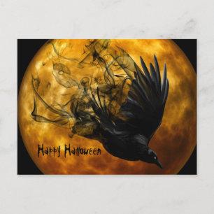 Schattigee Fun Scary Happy Halloween Crow en Full  Feestdagenkaart
