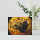 Schattigee Fun Scary Happy Halloween Crow en Full  Feestdagenkaart (Staand voorkant)