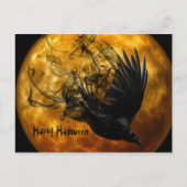 Schattigee Fun Scary Happy Halloween Crow en Full Feestdagenkaart (Voorkant)