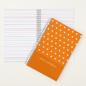 Schattigee Funky Oranje Polka Dots Custom Script Notitieboek (Binnen)